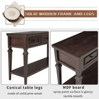 Vintage Solid Wood Console Table with 3 Drawers and Bottom Shelf, 50-Inch