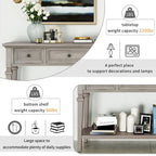 Vintage Solid Wood Console Table with 3 Drawers and Bottom Shelf, 50-Inch
