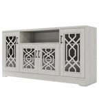 Rustic Wood Media Console TV Stand for 65"+ TVs with Open Storage Shelves