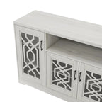 Rustic Wood Media Console TV Stand for 65"+ TVs with Open Storage Shelves