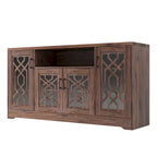 Rustic Wood Media Console TV Stand for 65"+ TVs with Open Storage Shelves
