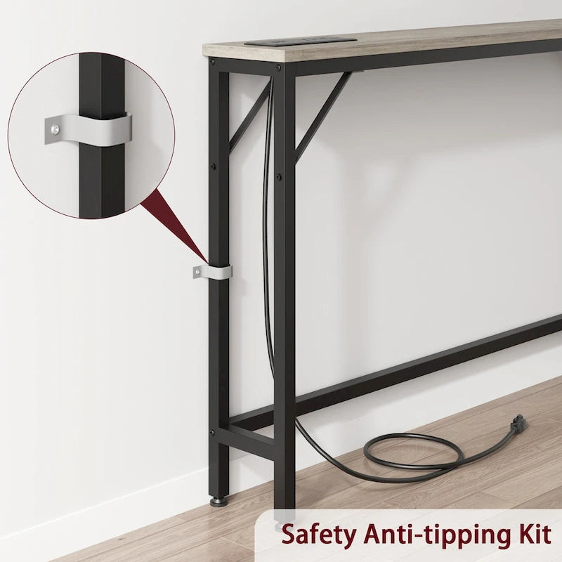 5.9 Narrow Sofa Table with Outlets