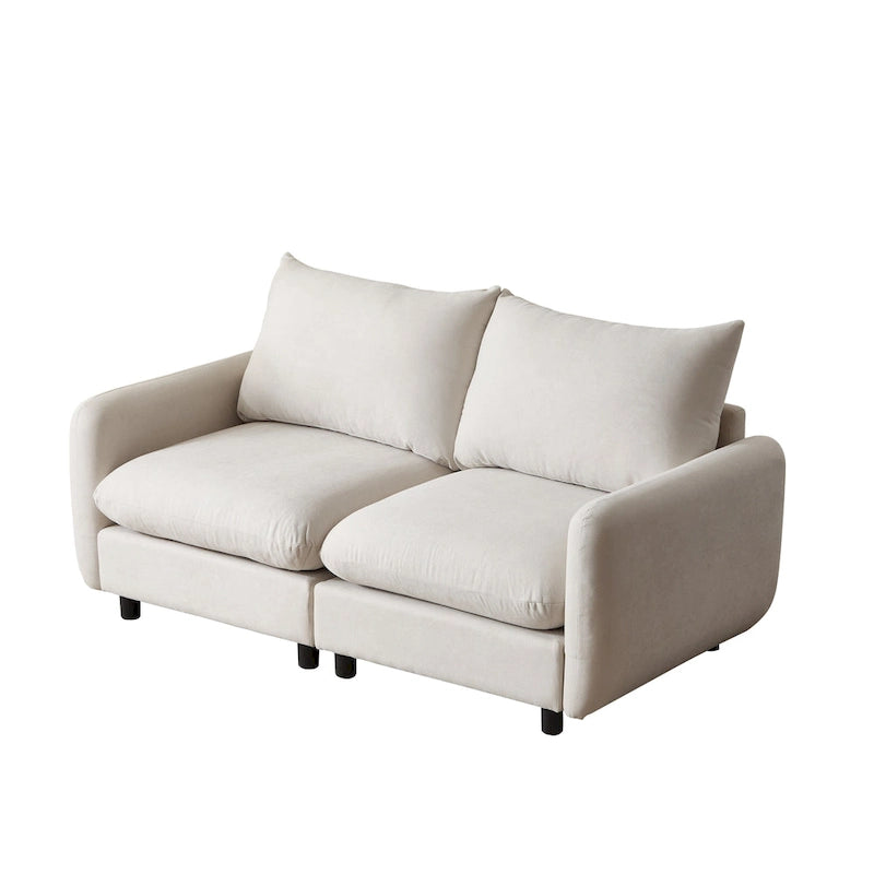 Modern 2-Seater Modular Upholstered Sectional Loveseat
