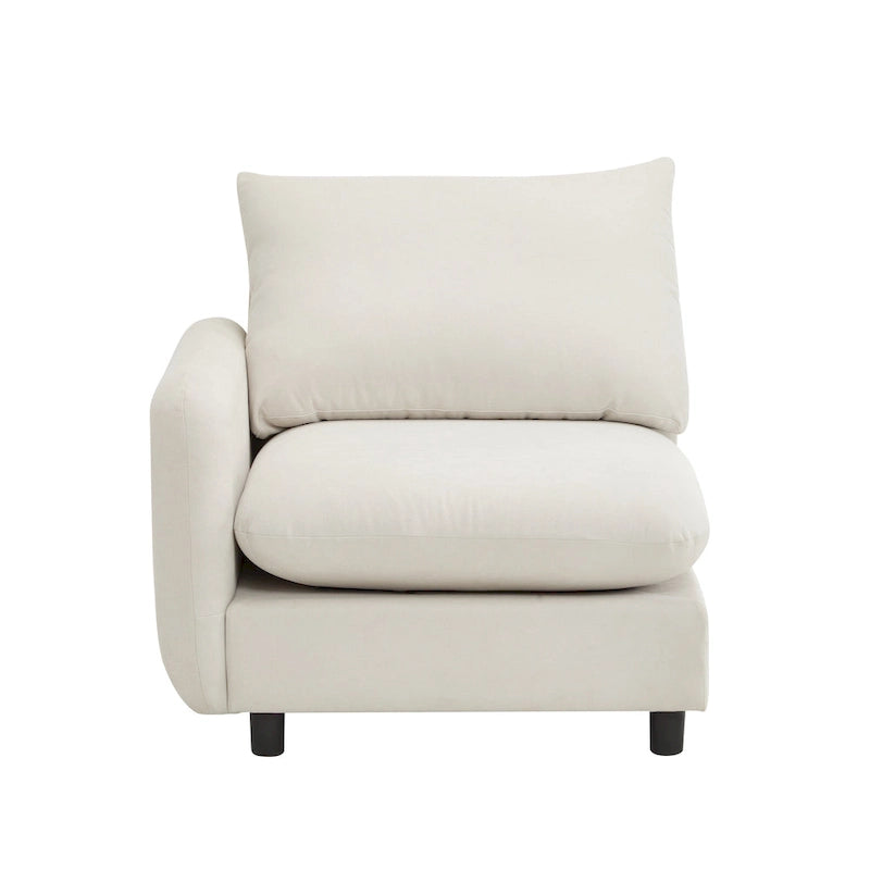 Modern 2-Seater Modular Upholstered Sectional Loveseat