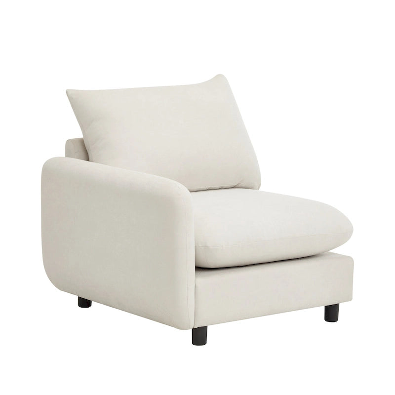 Modern 2-Seater Modular Upholstered Sectional Loveseat