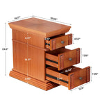 Narrow Vintage Sofa Side Table with 3 Drawers