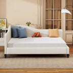 Full Size L-Shaped Daybed with Solid Wood Legs
