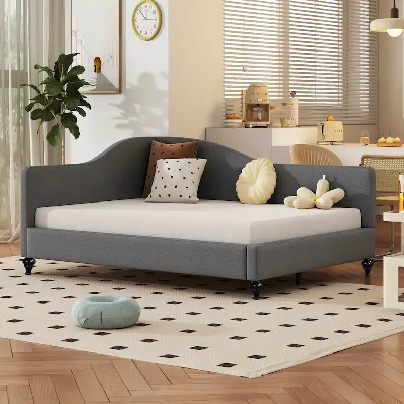 Full Size L-Shaped Daybed with Solid Wood Legs