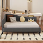 Full Size L-Shaped Daybed with Solid Wood Legs