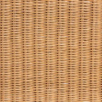 Natural Rattan Handwoven Rectangle Ottoman with Cushion, Coastal Boho Style