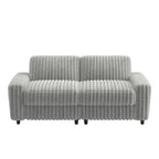 Contemporary Furry Channel Fabric Down-Filled Loveseat