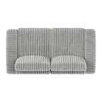 Contemporary Furry Channel Fabric Down-Filled Loveseat