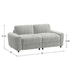 Contemporary Furry Channel Fabric Down-Filled Loveseat