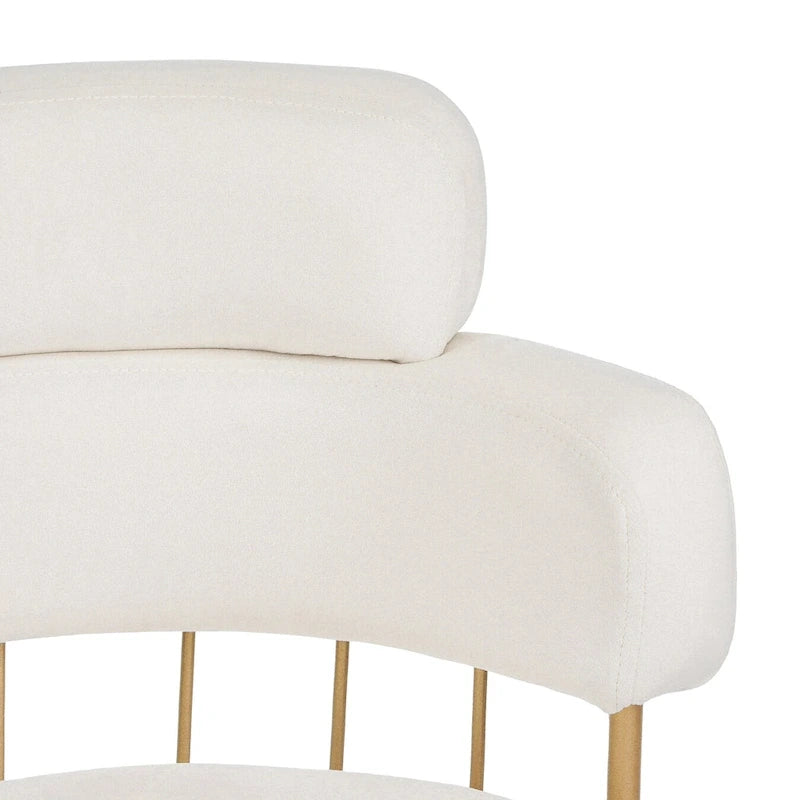 180° Swivel Velvet Counter Stool with Metal Legs