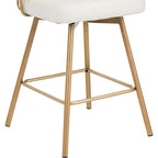 180° Swivel Velvet Counter Stool with Metal Legs