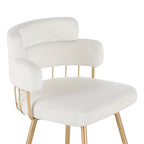 180° Swivel Velvet Counter Stool with Metal Legs
