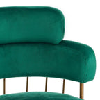 180° Swivel Velvet Counter Stool with Metal Legs