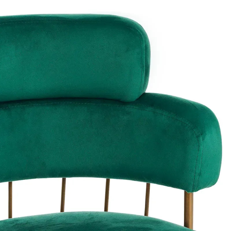 180° Swivel Velvet Counter Stool with Metal Legs