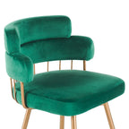 180° Swivel Velvet Counter Stool with Metal Legs