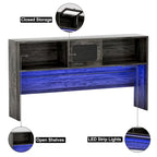 L-Shaped Executive Computer Desk with Top Hutch and Charging Station