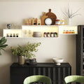Modern Wall-Mounted Floating TV Stand with 3-Tier Shelves and 20-Color LED Lighting