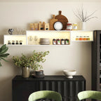 Modern Wall-Mounted Floating TV Stand with 3-Tier Shelves and 20-Color LED Lighting