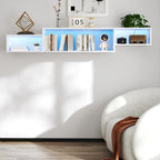 Modern Wall-Mounted Floating TV Stand with 3-Tier Shelves and 20-Color LED Lighting