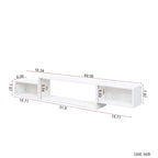 Modern Wall-Mounted Floating TV Stand with 3-Tier Shelves and 20-Color LED Lighting