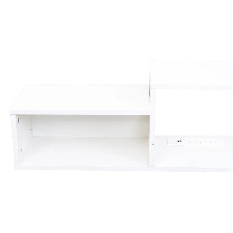 Modern Wall-Mounted Floating TV Stand with 3-Tier Shelves and 20-Color LED Lighting