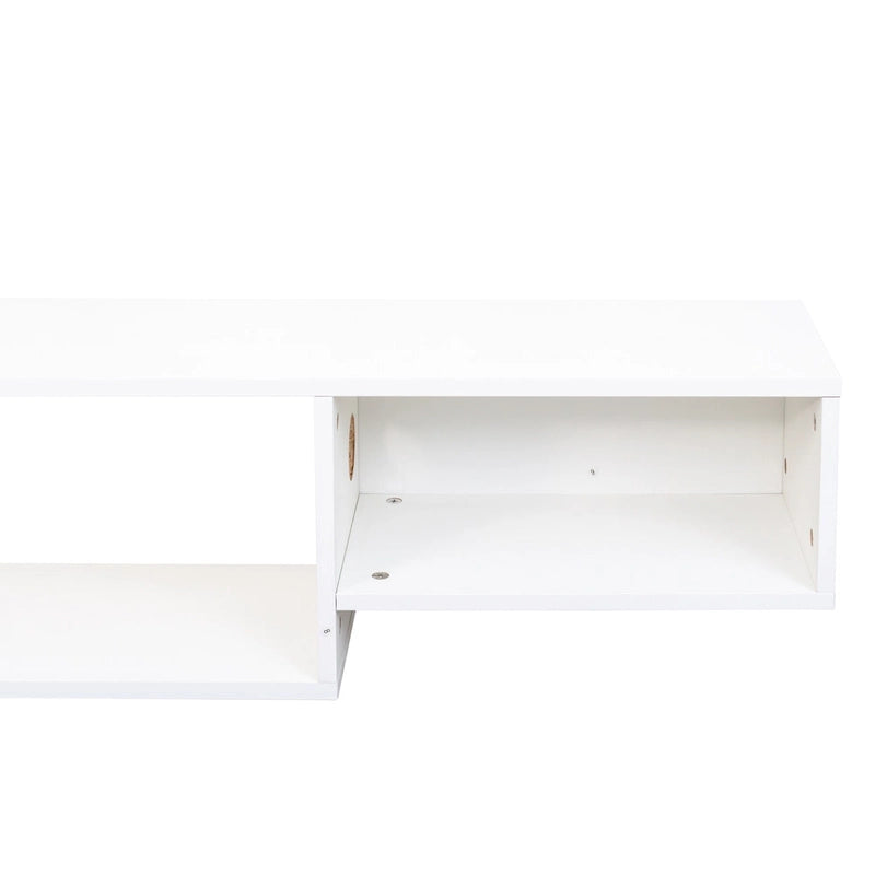 Modern Wall-Mounted Floating TV Stand with 3-Tier Shelves and 20-Color LED Lighting