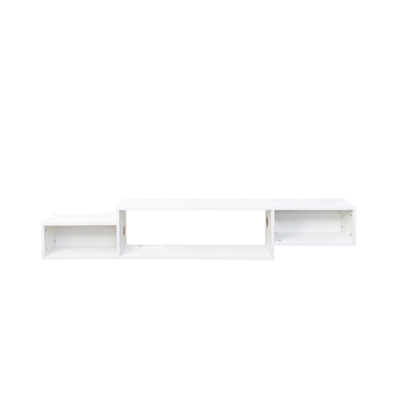 Modern Wall-Mounted Floating TV Stand with 3-Tier Shelves and 20-Color LED Lighting