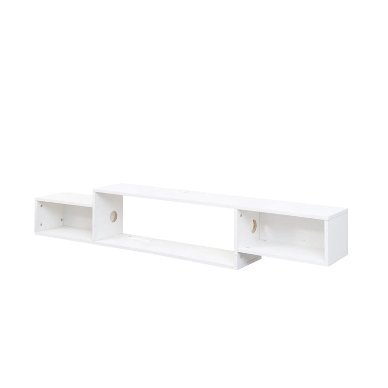 Modern Wall-Mounted Floating TV Stand with 3-Tier Shelves and 20-Color LED Lighting