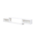 Modern Wall-Mounted Floating TV Stand with 3-Tier Shelves and 20-Color LED Lighting