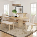 Contemporary Extendable Solid Wood Pedestal Dining Table