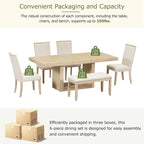Contemporary Extendable Solid Wood Pedestal Dining Table