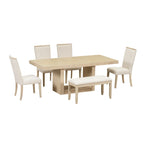 Contemporary Extendable Solid Wood Pedestal Dining Table