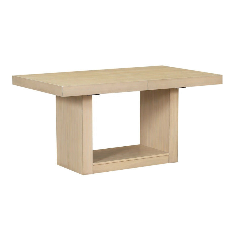 Contemporary Extendable Solid Wood Pedestal Dining Table