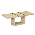 Contemporary Extendable Solid Wood Pedestal Dining Table