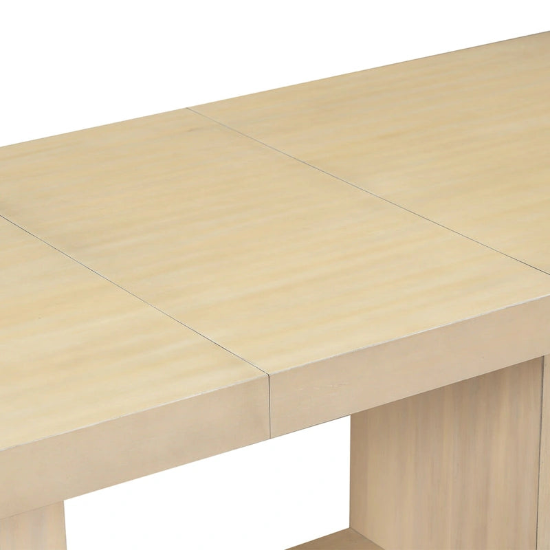 Contemporary Extendable Solid Wood Pedestal Dining Table