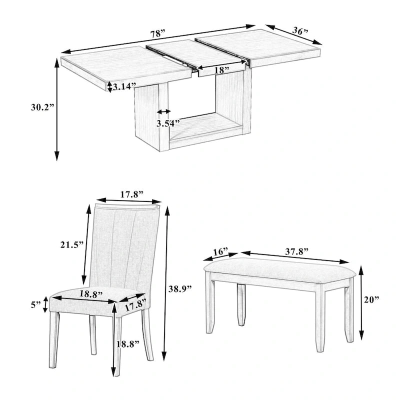 Contemporary Extendable Solid Wood Pedestal Dining Table