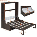 Modern Queen Murphy Bed with Cushion Headboard