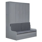 Modern Queen Murphy Bed with Cushion Headboard