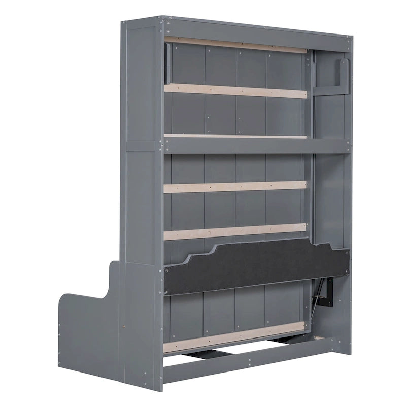 Modern Queen Murphy Bed with Cushion Headboard