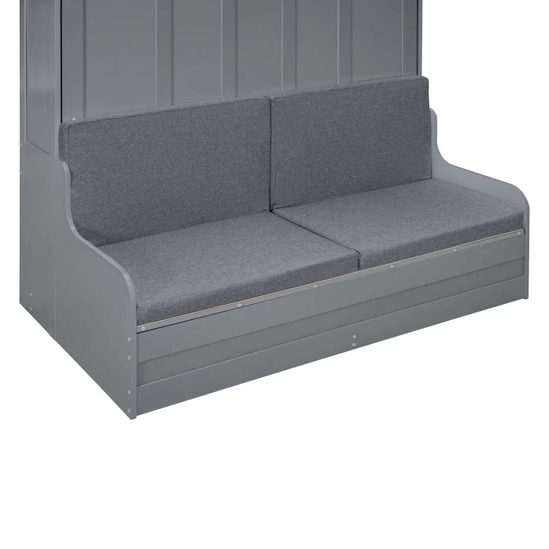 Modern Queen Murphy Bed with Cushion Headboard