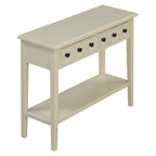 38.2-Inch Rustic Console Table with Open Shelf, 3 Drawers, and Rubber Wood Legs