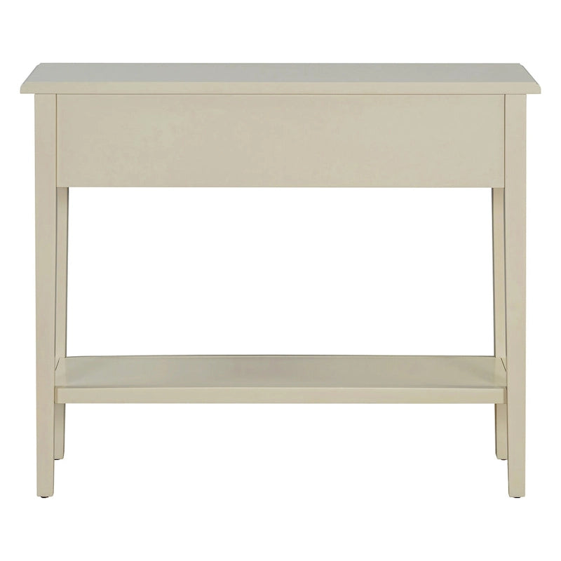 38.2-Inch Rustic Console Table with Open Shelf, 3 Drawers, and Rubber Wood Legs