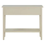 38.2-Inch Rustic Console Table with Open Shelf, 3 Drawers, and Rubber Wood Legs