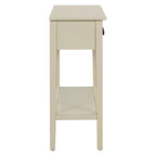 38.2-Inch Rustic Console Table with Open Shelf, 3 Drawers, and Rubber Wood Legs