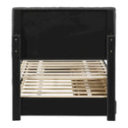 Twin Size Linen Upholstered Platform Bed Frame with Trundle and 3 Drawers