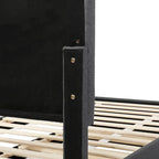 Twin Size Linen Upholstered Platform Bed Frame with Trundle and 3 Drawers